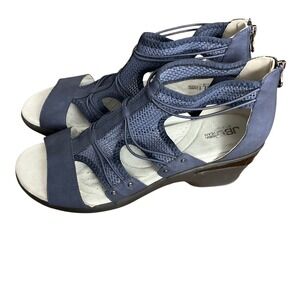 JBU by Jambu Sandals Women's 11M‎ Navy Blue Gladiator Wedge Zip Back Comfort